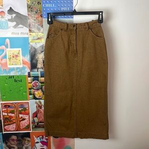 Vintage denim midi skirt